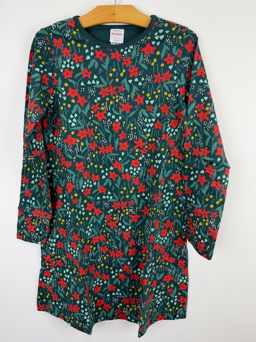 Hanna Andersson Girls Floral A-Line Dress Size 10 140 Cotton New
